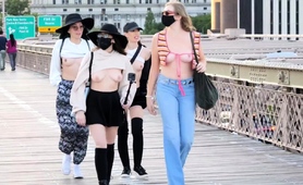 Naughty Amateur Babes Flashing Their Lovely Tits In Public