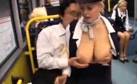 Big Breasted European Babe Gives A Sensual Handjob In Public